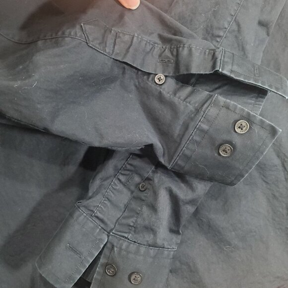 ARMANI EXCHANGE A/X Mens Shirt SZ L 16.5-17 Black Long Sleeves Collar Pocket - Picture 8 of 10